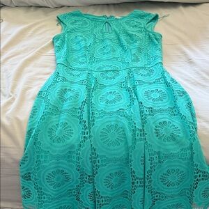 Dana Buchman Teal Lace Midi Dress